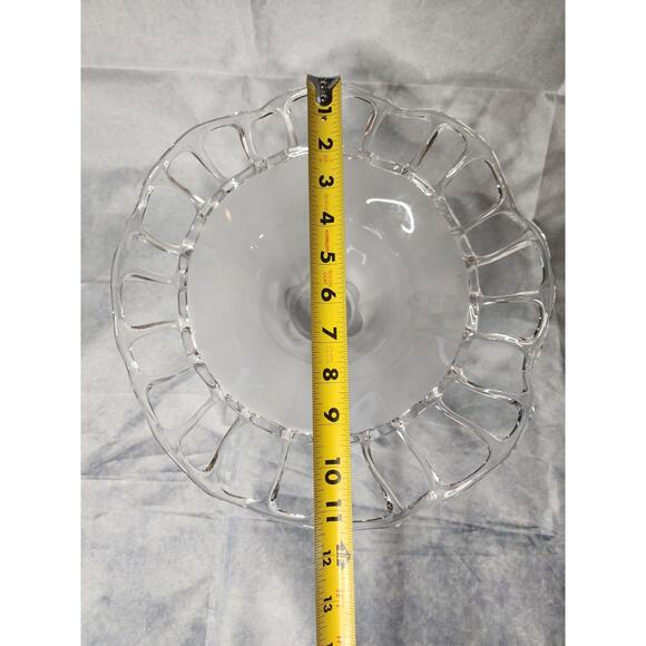 Beautiful Vintage Duncan Miller Frosted Glass Platter 14" & Bowl 11" Round - Picture 10 of 12